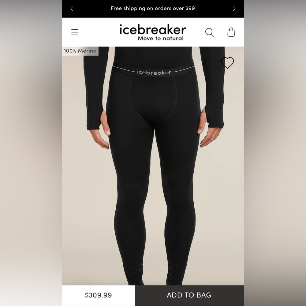 Icebreaker Men's 300 MerinoFine Polar Thermal Leggings